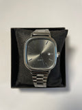 Black and silver watch with a sleek design