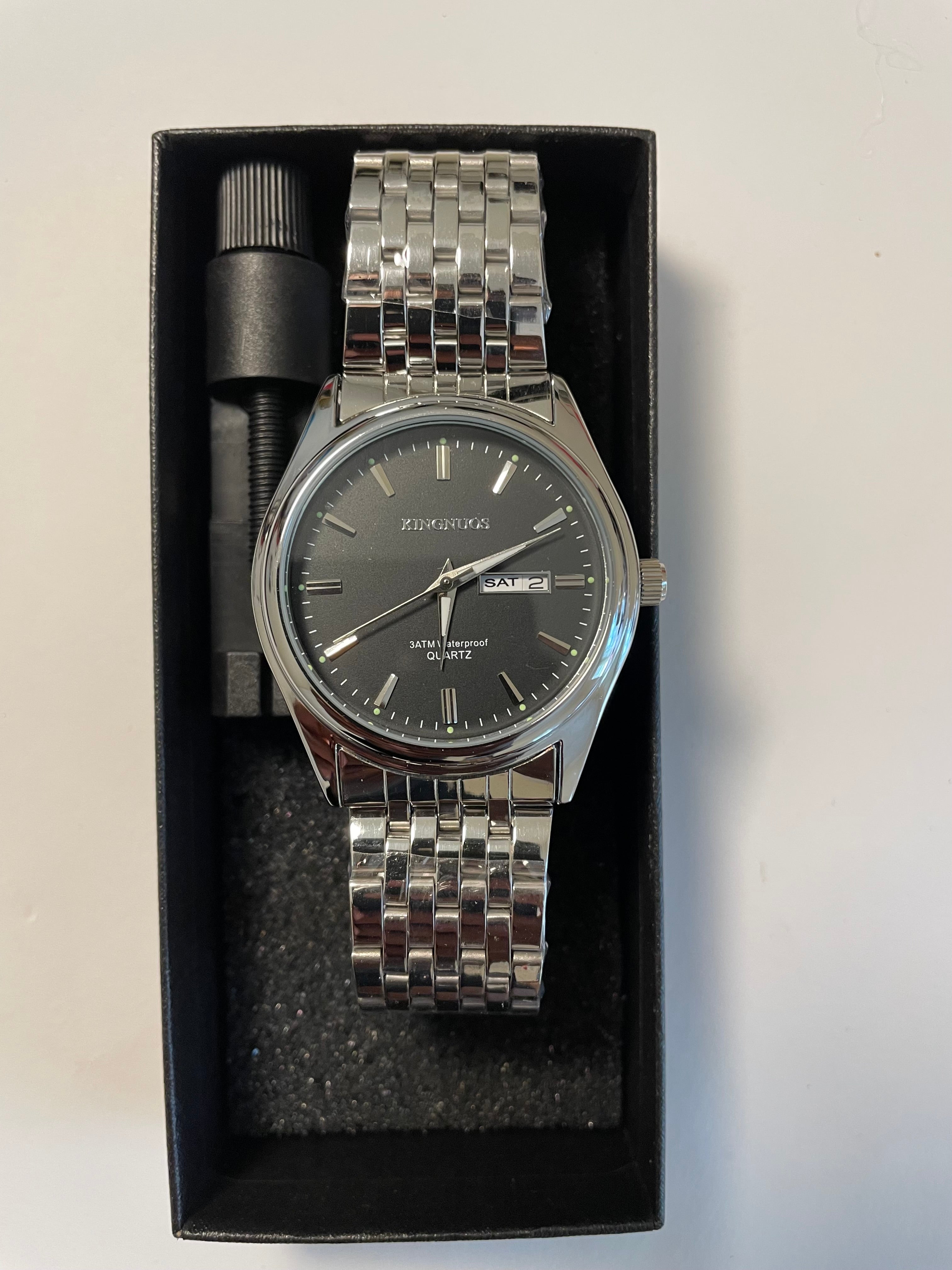 Silver & black ZENITH watch