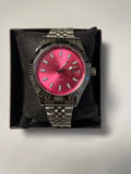 Ricci pink watch with silver band